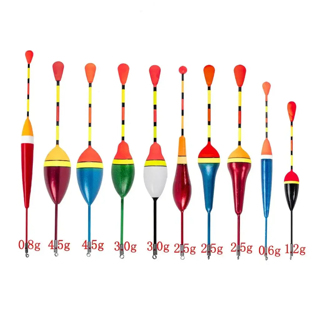 Variety of affordable fishing bobbers in different sizes and colors for effective fishing