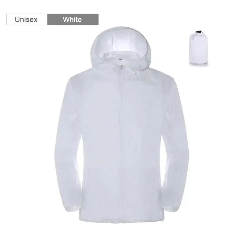 Unisex white affordable rain gear jacket perfect for fishing and outdoor activities