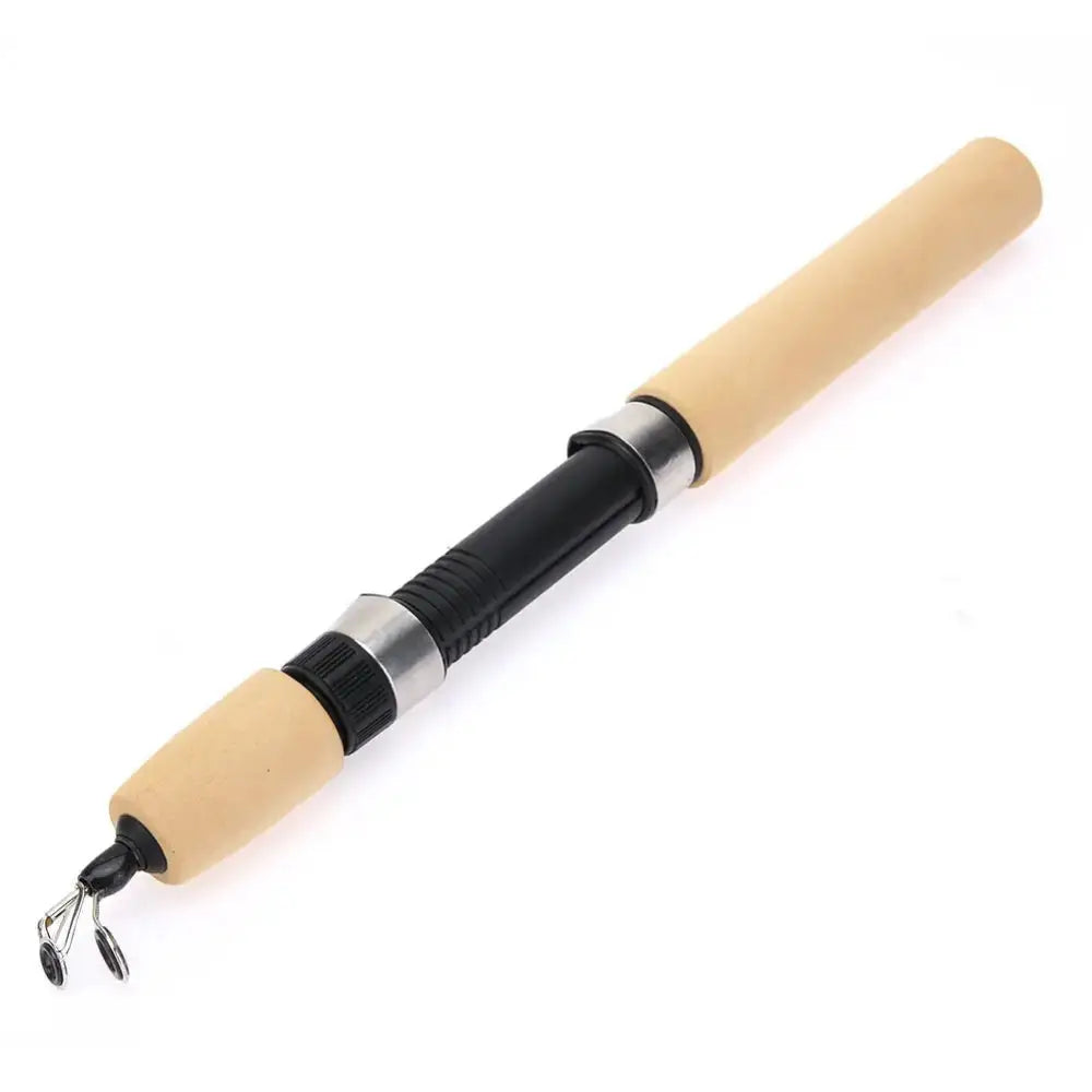 Compact telescopic ice fishing rod with ergonomic grip and stainless steel guides for winter fishing