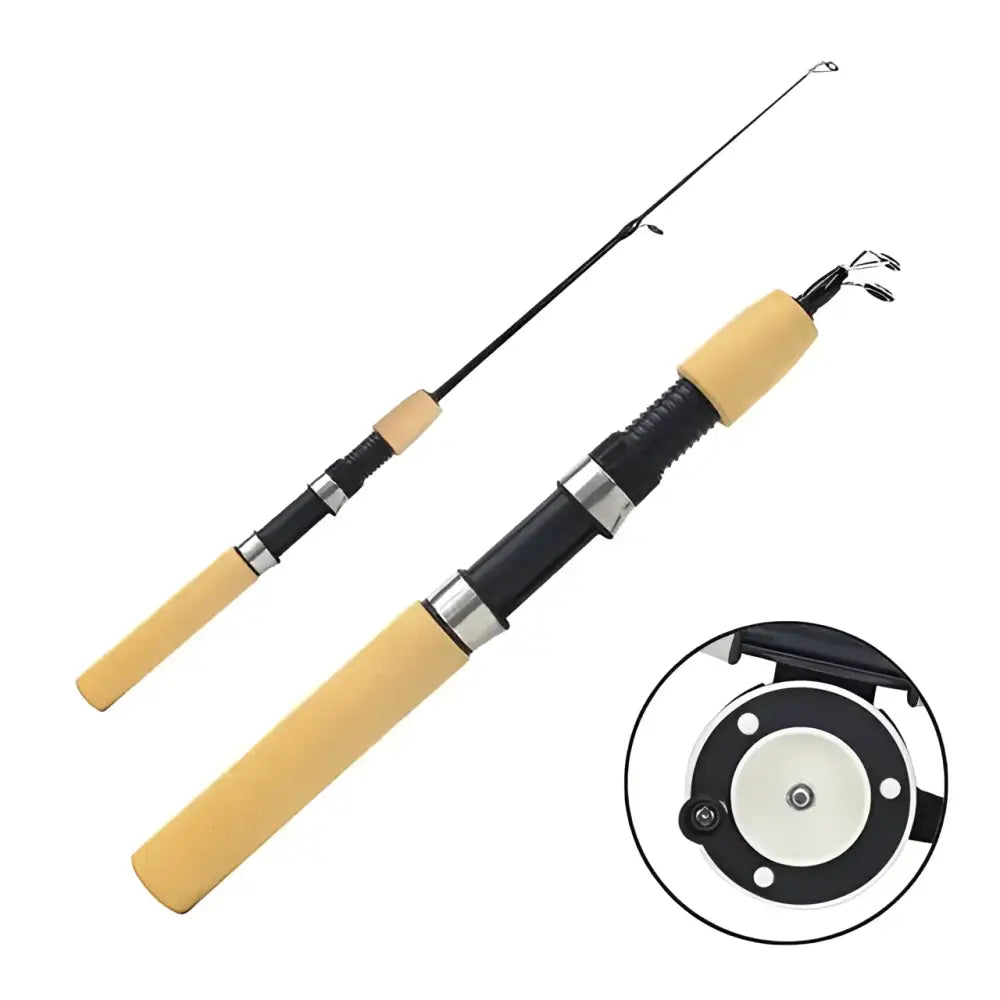 Compact telescopic ice fishing rod with ergonomic grip and sturdy design for easy transport and storage