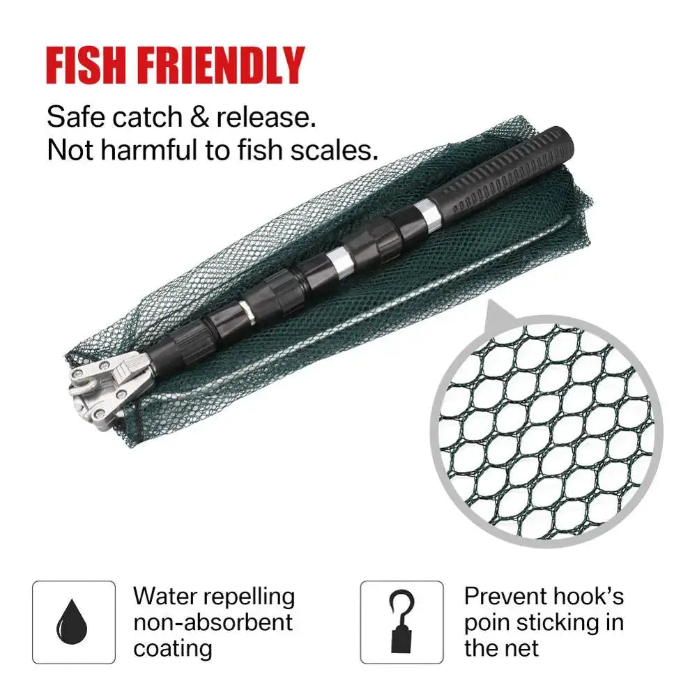 Durable landing nets for anglers featuring fish-friendly design and non-absorbent coating
