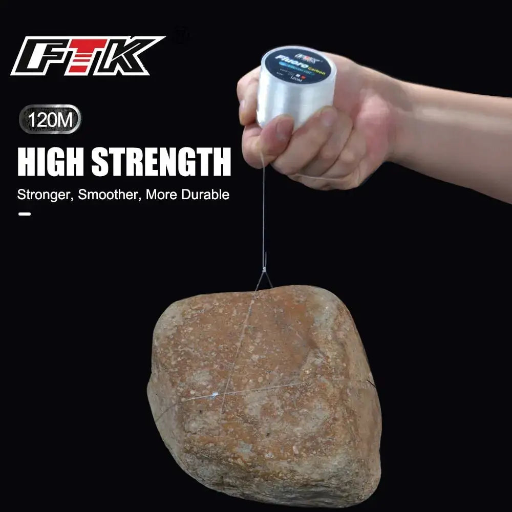 High-performance fluorocarbon fishing line, 120M spool, strong and durable for reliable fishing adventures