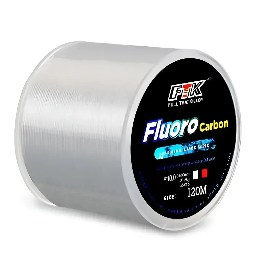 High-performance fluorocarbon fishing line on a spool, ideal for stealth and durability in fishing