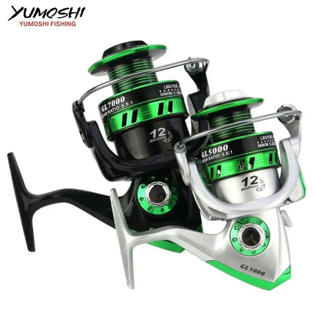 Ghotda collapsible fishing rod with spinning reels in black and silver for freshwater fishing