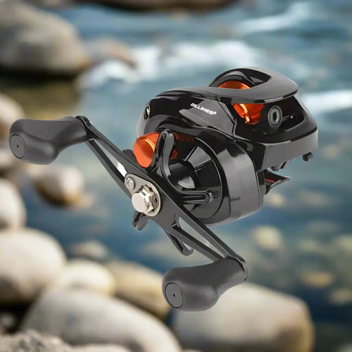 High performance baitcasting reel designed for smooth casting and retrieval during fishing adventures