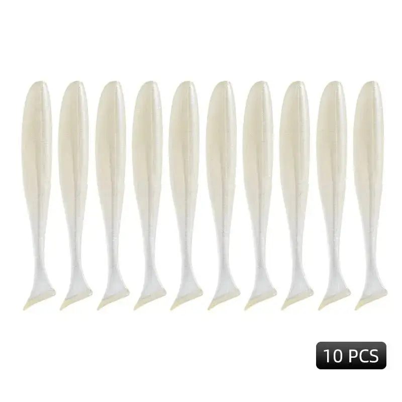 Pack of 10 Meredith Easy Shiner lures in clear color designed for effective fishing