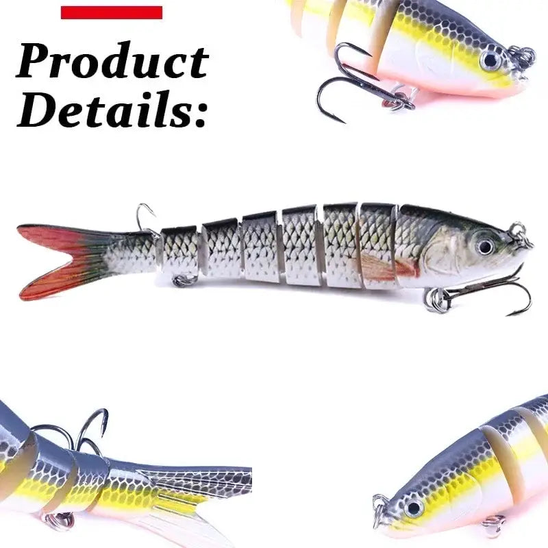 Multi-jointed fishing lures designed for realistic movement and effective catch in freshwater environments
