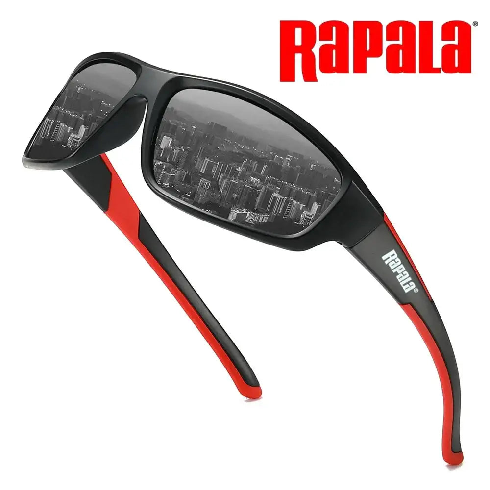 Rapala HD Polarized Sunglasses with stylish black and red design for fishing and outdoor activities