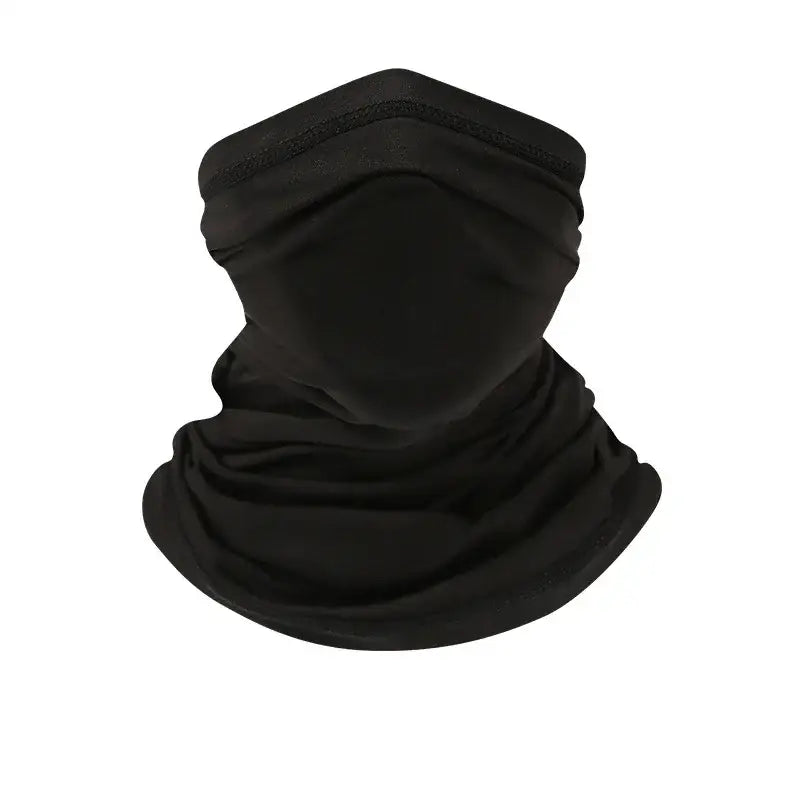 Camo face scarf for fishing, ideal for warmth and protection during ice fishing trips