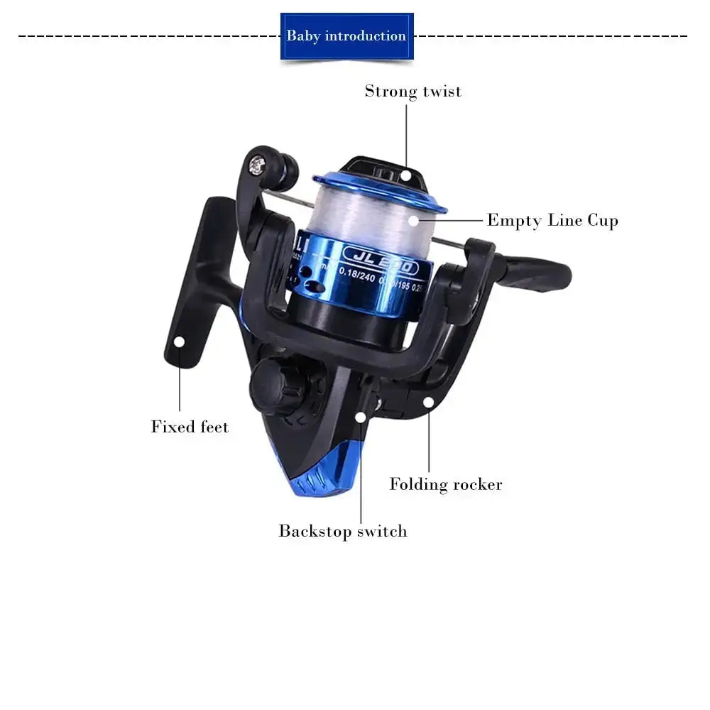 High-quality fishing reel designed for durability, paired with a fishing rod and tackle combo
