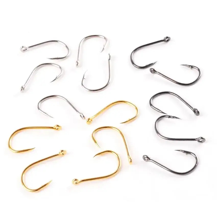 Assorted fishing hooks.