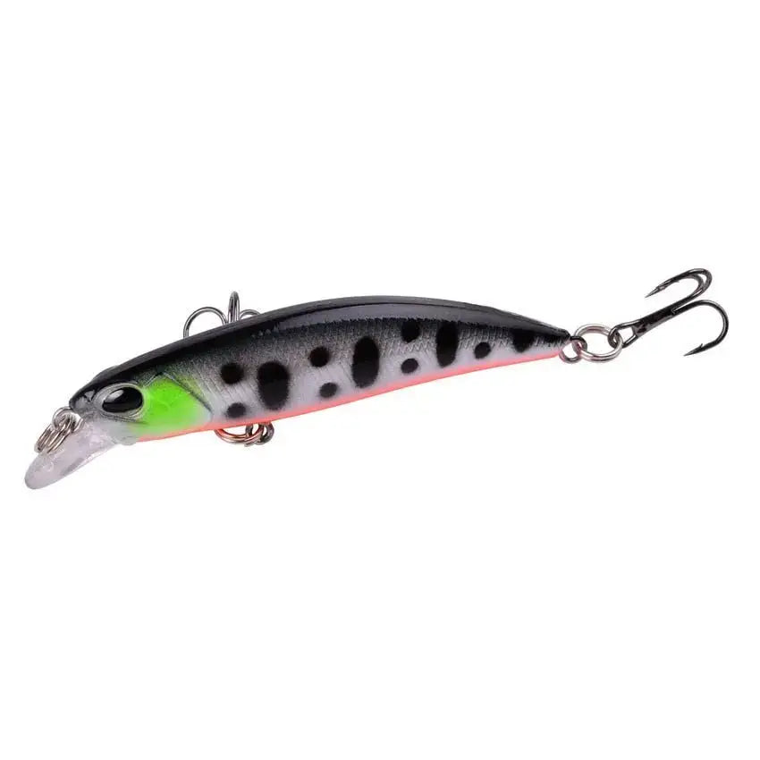 Black and white spotted fishing lure.