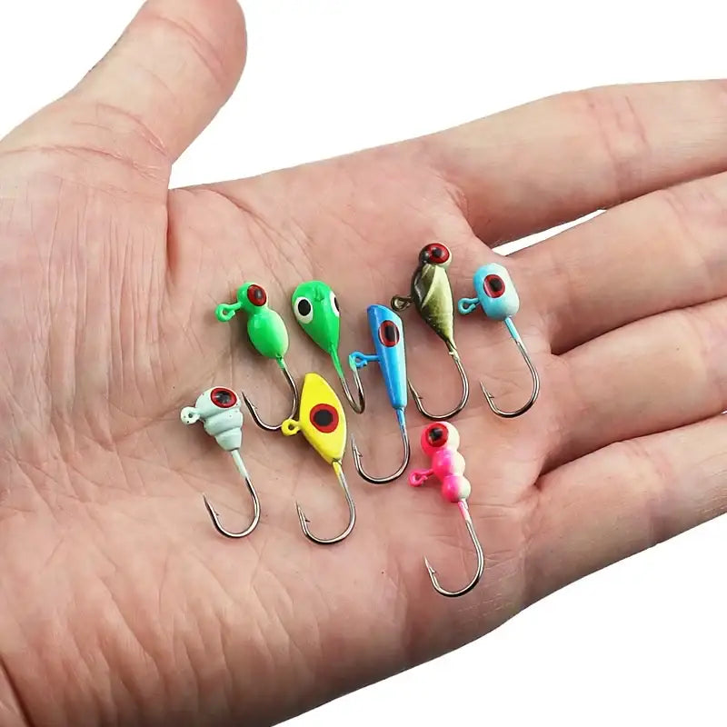 12pcs Glow in the Dark Ice Fishing Jig Heads - Fishing Lures