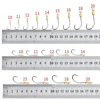 Fishing hook size comparison.