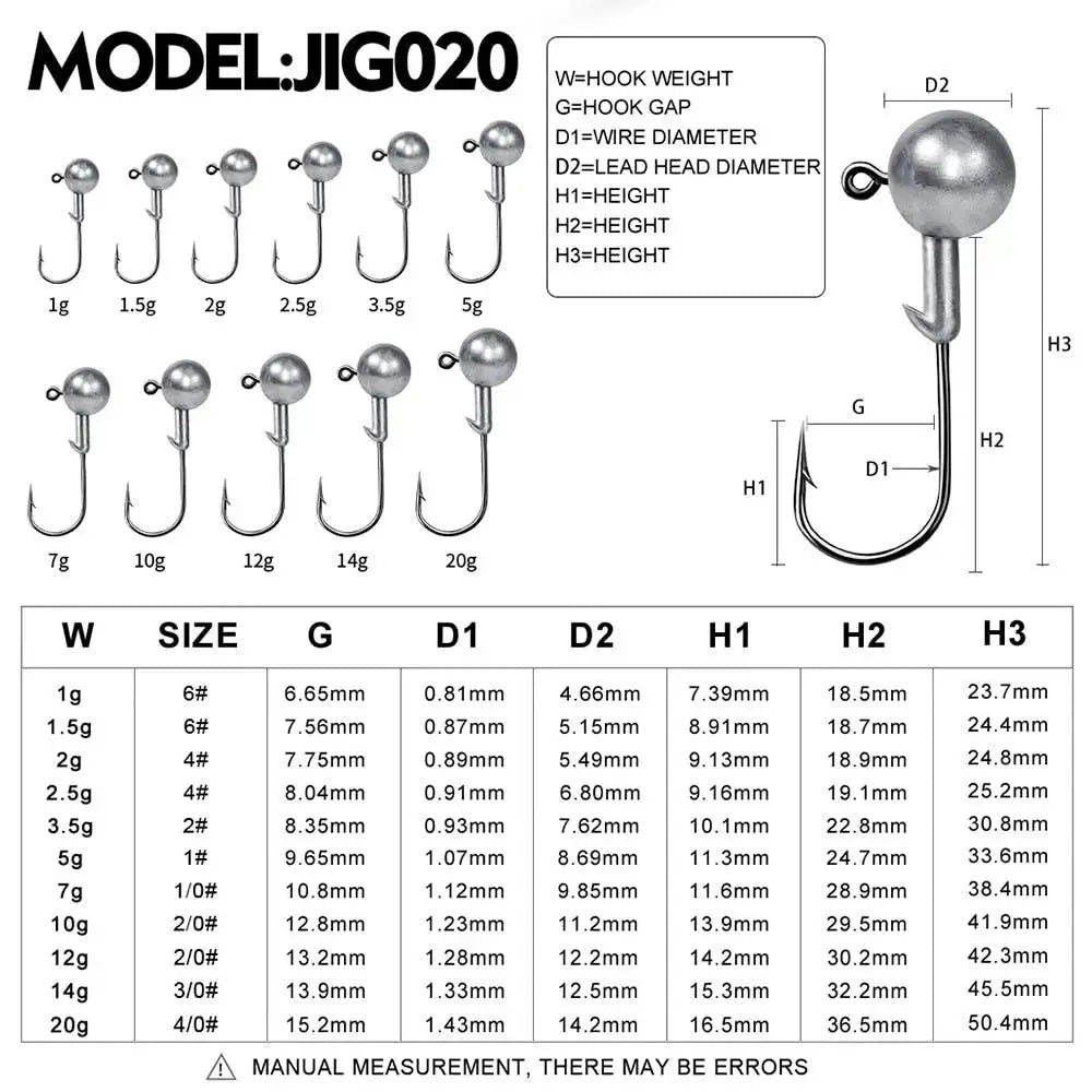 5pc jig Head Hook-The Fishing Gear Shop