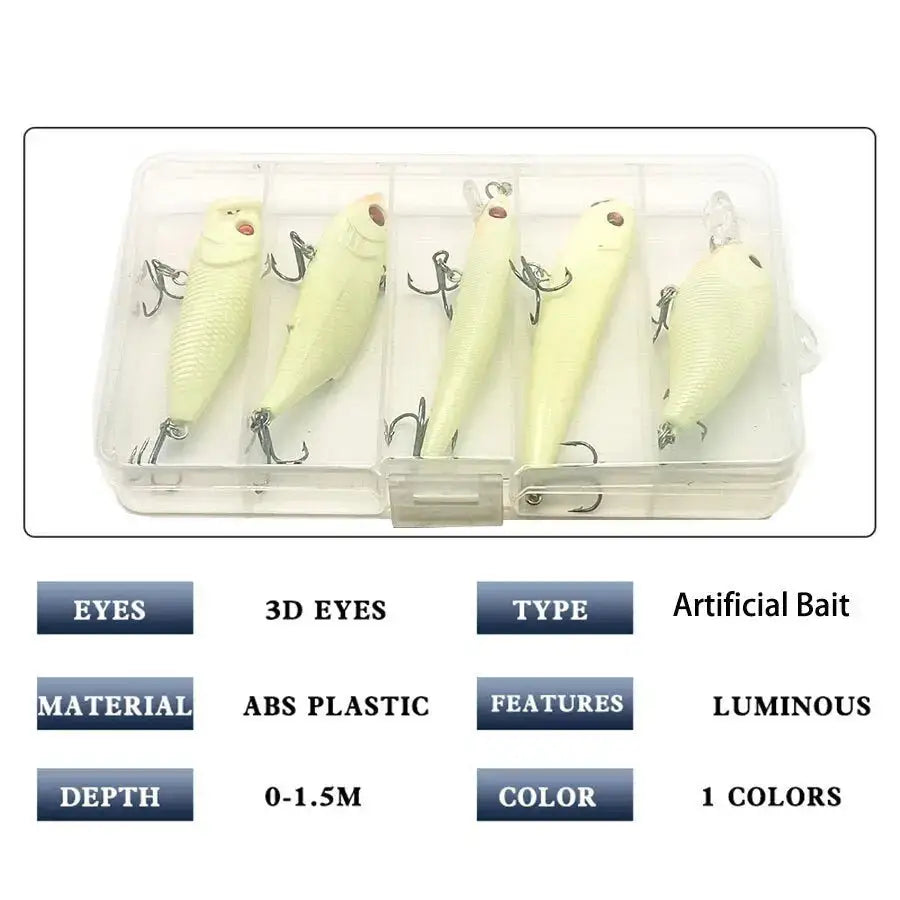 Luminous artificial fishing lures.