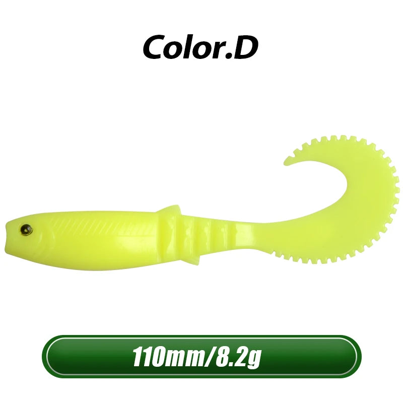 MEREDITH 5pcs Cannibal Curved Tail Fishing Lures