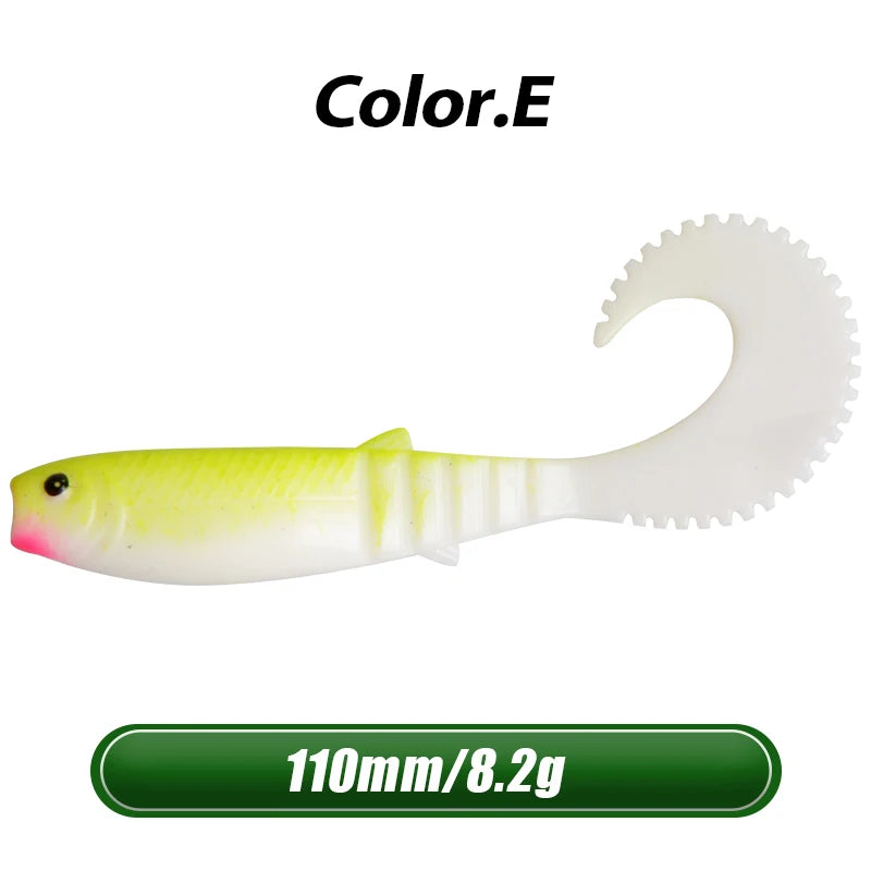 MEREDITH 5pcs Cannibal Curved Tail Fishing Lures