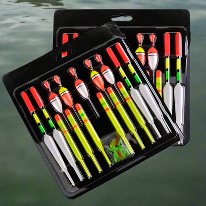 15pcs Fishing Bobber Set - Mix Sizes & Colors