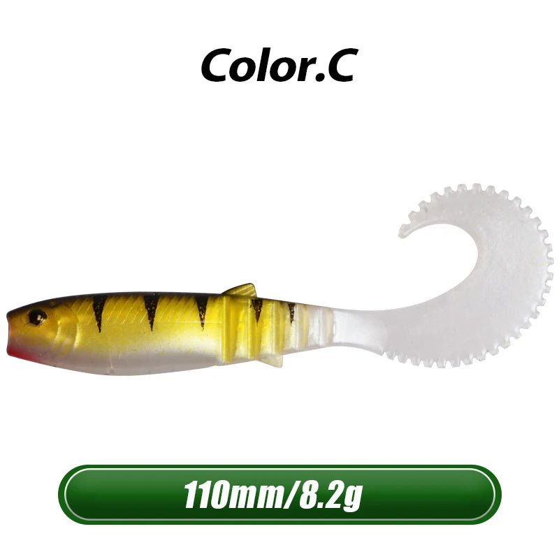 MEREDITH 5pcs Cannibal Curved Tail Fishing Lures