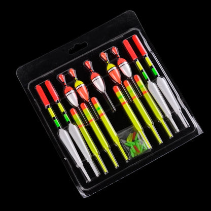 15pcs Fishing Bobber Set - Mix Sizes & Colors