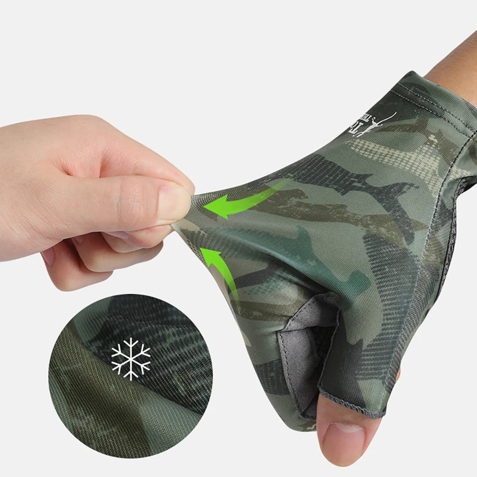 LOOGDEEL Half Finger Fishing & Cycling Gloves - Anti-Slip, Breathable