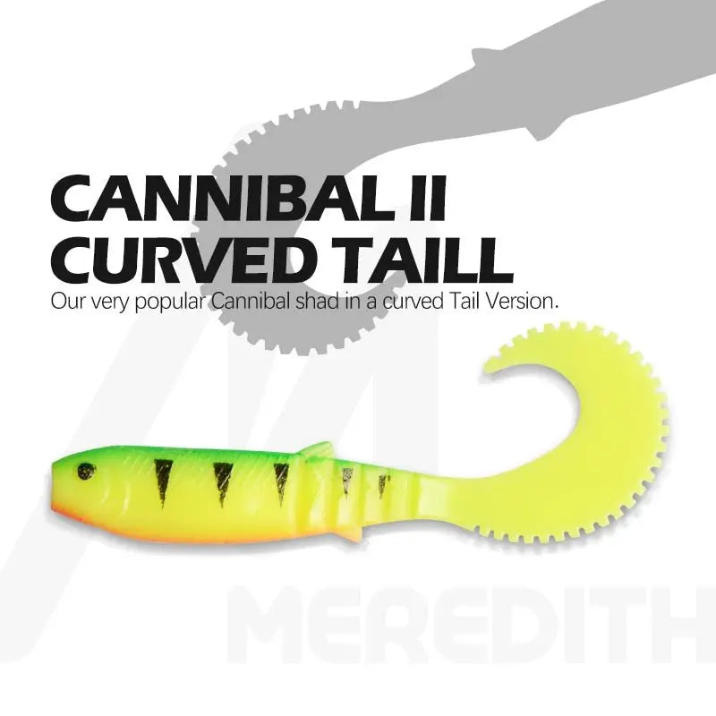 MEREDITH 5pcs Cannibal Curved Tail Fishing Lures