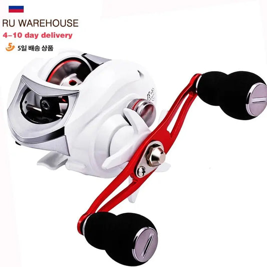 Baitcasting Fishing Reel White Black-The Fishing Gear Shop