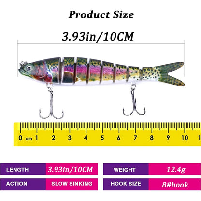 1/3/5 Pc Multi Jointed Fishing Lure