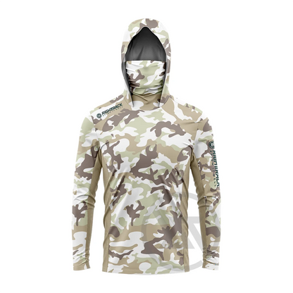 UPF UV Camo Mask Hoodie for Outdoor Adventures