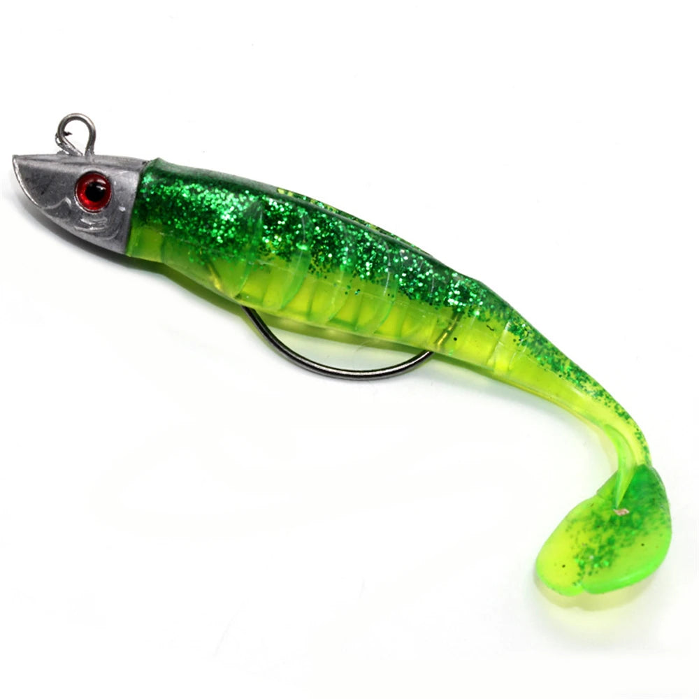 9cm Soft Vinyl Paddle Tails Fishing Lure Kit - 6 Colors