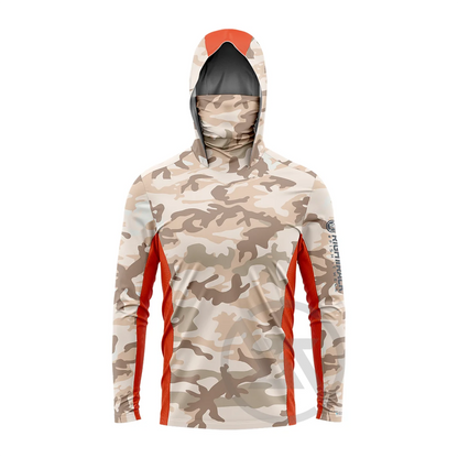 UPF UV Camo Mask Hoodie for Outdoor Adventures