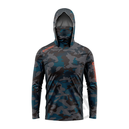 UPF UV Camo Mask Hoodie for Outdoor Adventures