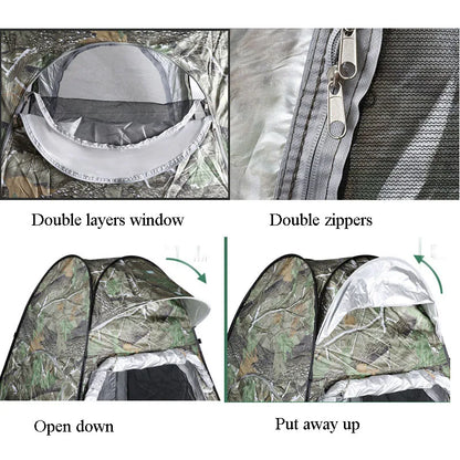 Camouflage Ice Fishing Tent for One – Quick Pop-Up, Waterproof