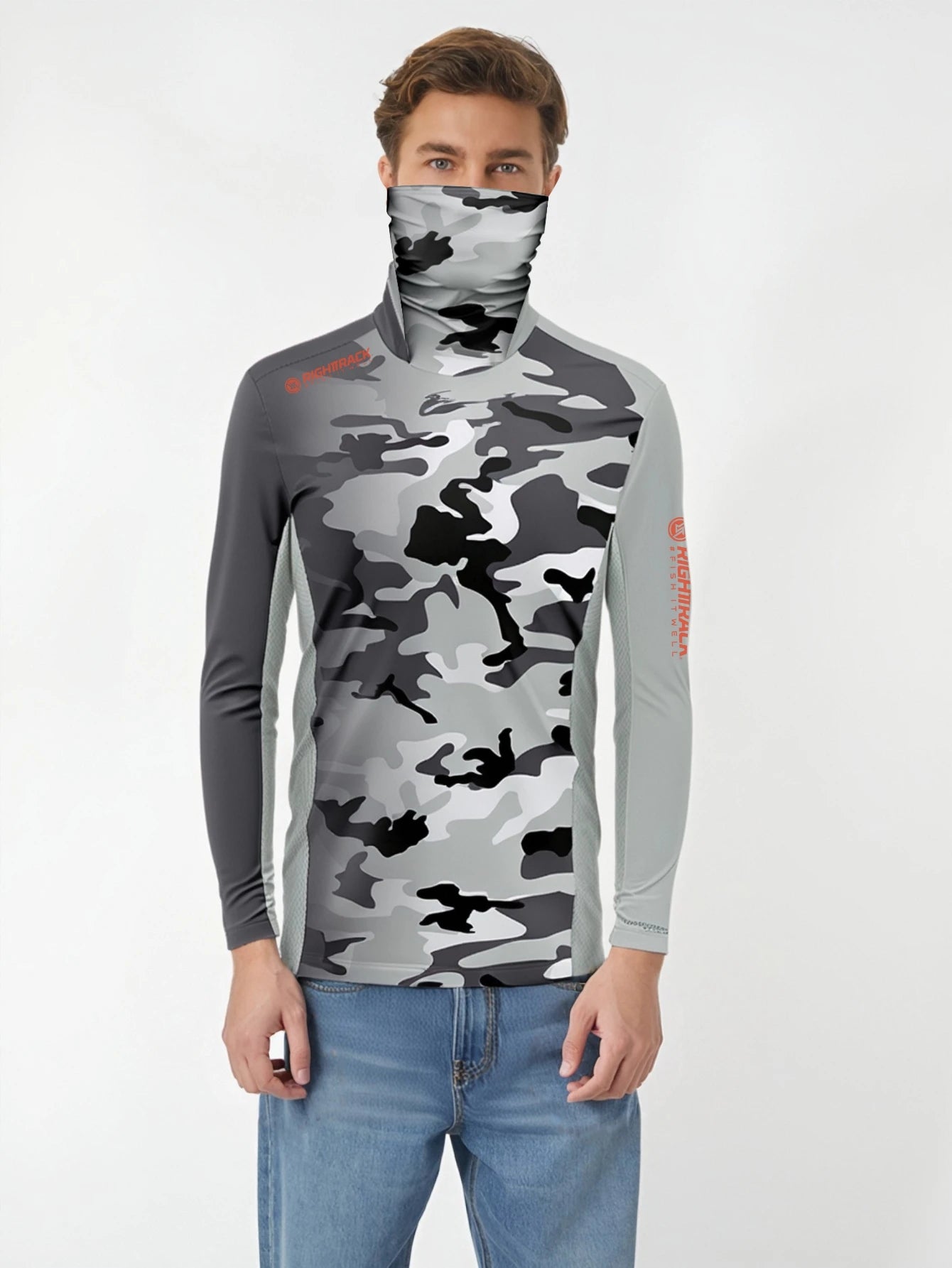 UPF UV Camo Mask Hoodie for Outdoor Adventures