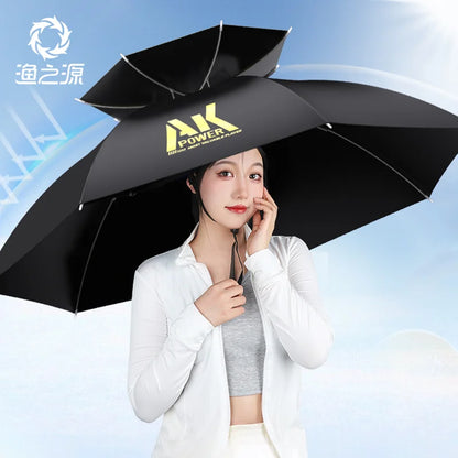 Adjustable Folding Umbrella Hat for Fishing, Gardening, and Golf