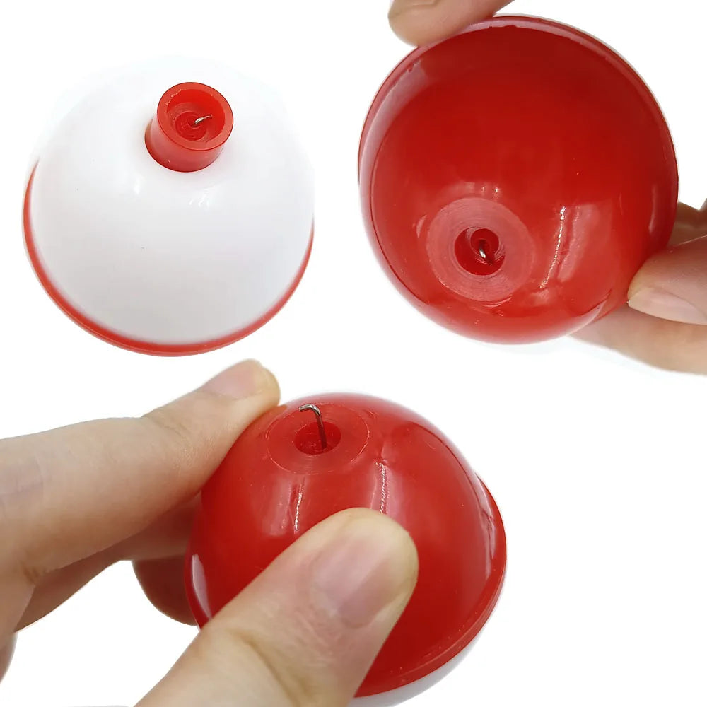 4-30pcs Push Button Red & White Fishing Bobbers