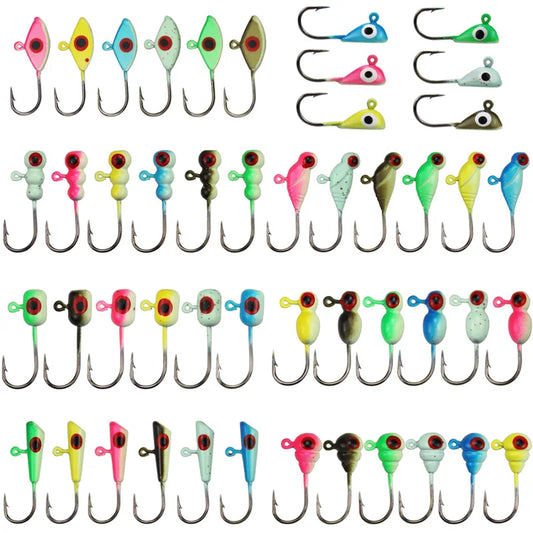 12pcs Glow in the Dark Ice Fishing Jig Heads