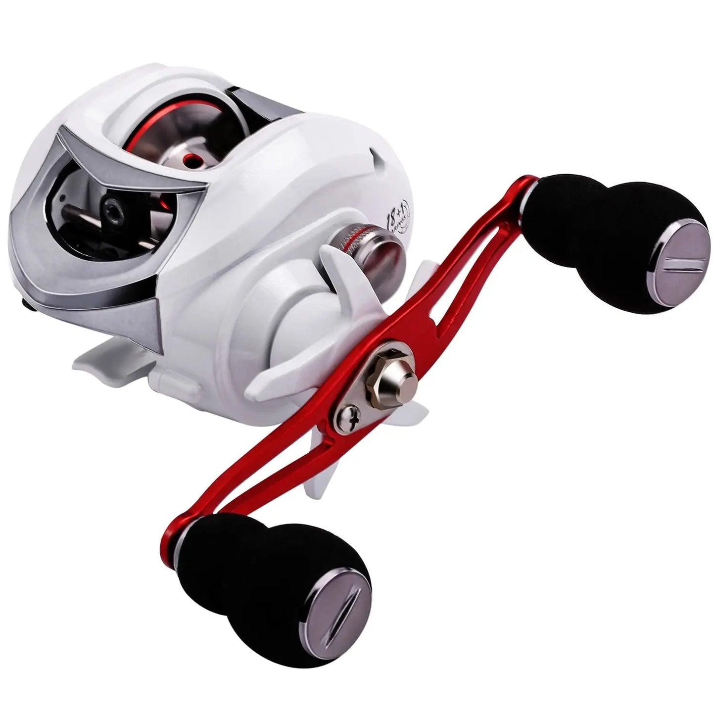 Baitcasting Fishing Reel White Black-The Fishing Gear Shop