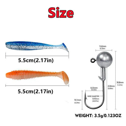 50/30/15PC Soft Fishing Lures Kit - Silicone Bait Set