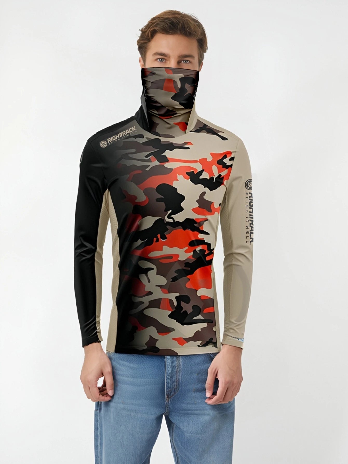 UPF UV Camo Mask Hoodie for Outdoor Adventures