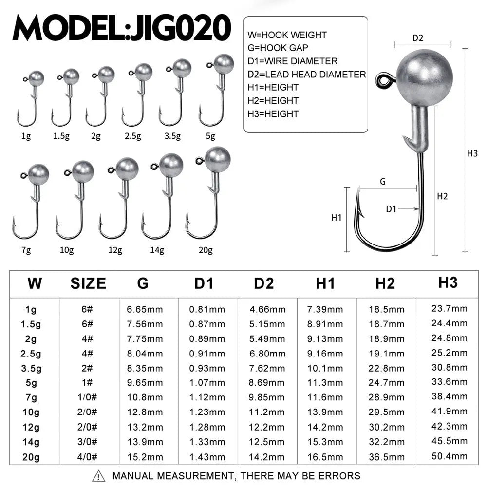 5pc jig Head Hook-The Fishing Gear Shop