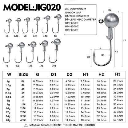 5pc jig Head Hook-The Fishing Gear Shop