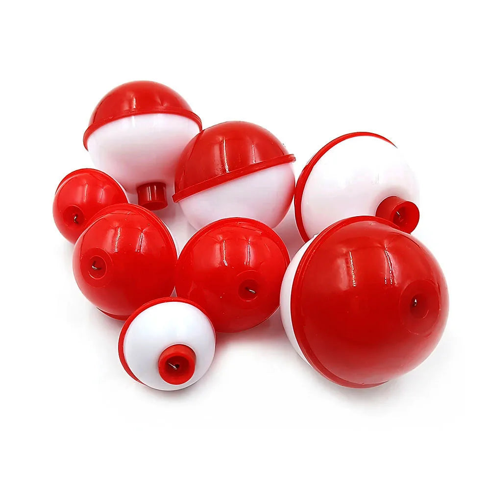 4-30pcs Push Button Red & White Fishing Bobbers