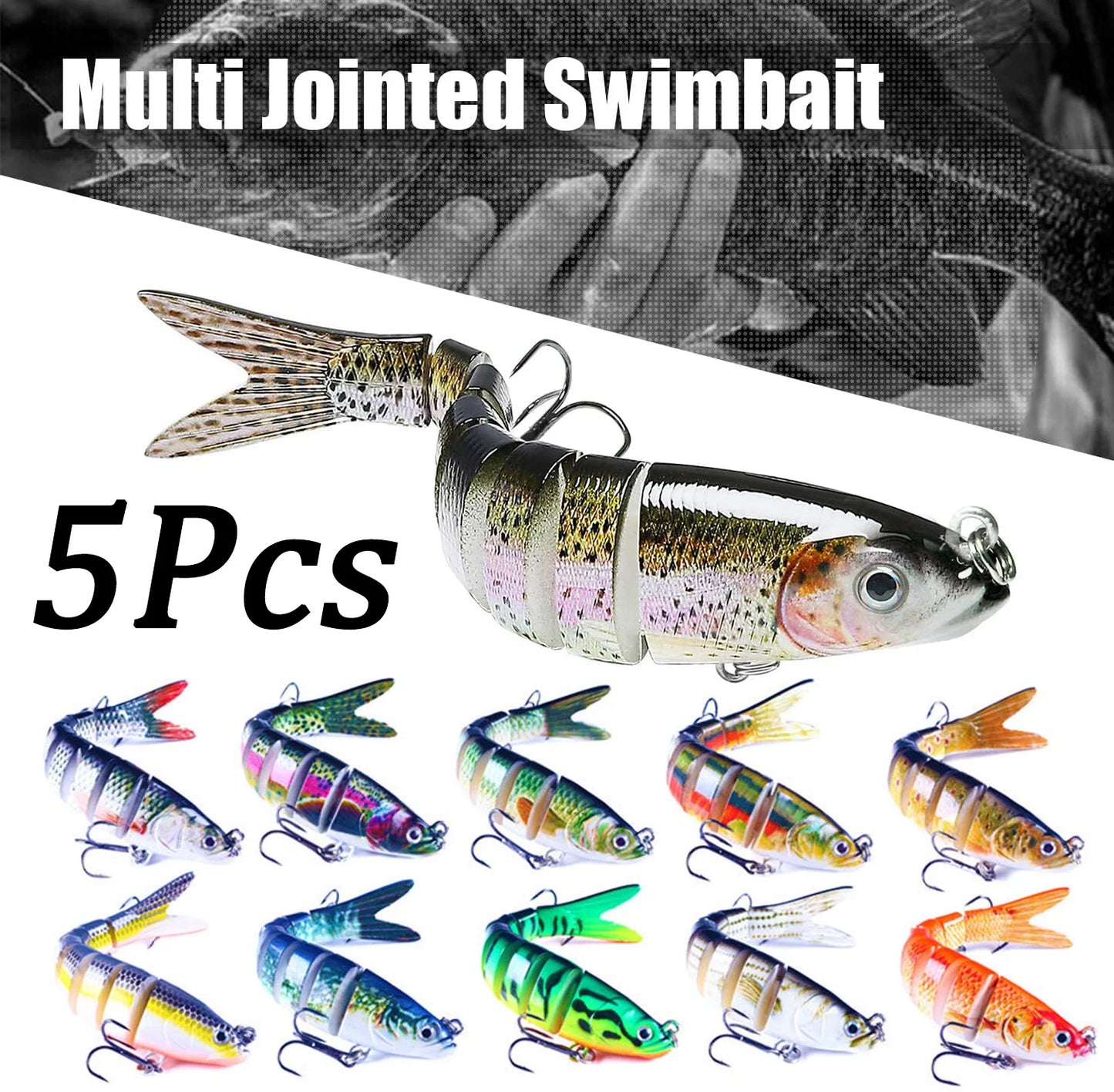 1/3/5 Pc Multi Jointed Fishing Lure