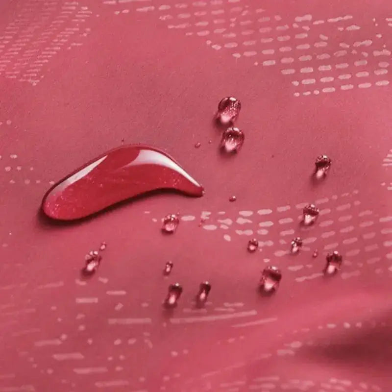 Water droplets on a patterned surface.