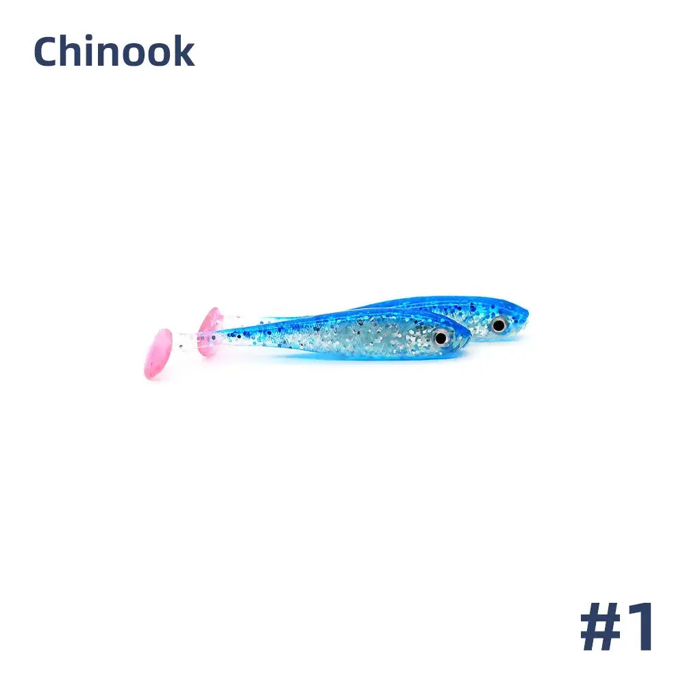 Chinook 3D T-Tail Soft Bait Lure - 5pcs 65mm - 1 / 65-70mm 5pcs - Fishing Lures