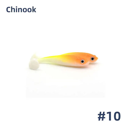 Chinook 3D T-Tail Soft Bait Lure - 5pcs 65mm - 10 / 65-70mm 5pcs - Fishing Lures