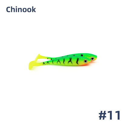 Chinook 3D T-Tail Soft Bait Lure - 5pcs 65mm - 11 / 65-70mm 5pcs - Fishing Lures