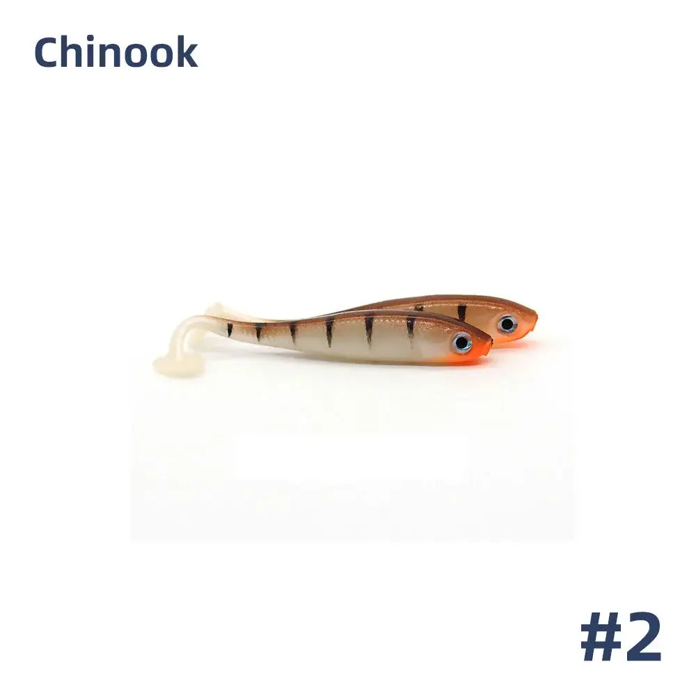 Chinook 3D T-Tail Soft Bait Lure - 5pcs 65mm - 2 / 65-70mm 5pcs - Fishing Lures